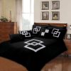 9 Pcs Passion Black Bed Sheet Set With Quilt, Pillow And Cushions Covers