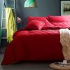 8 Pcs Pinch Pleat Red Bed Sheet Set 250T With Quilt, Pillow And Cushions Covers