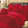 9 Pcs Bubbles Wedding Red Comforter Set 250T With Pillow And Cushions Covers