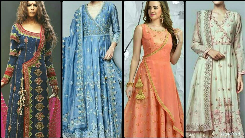 Angrakha Style Long Gowns