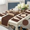 14 Pcs Quilted Table Runner Set Maze Brown
