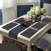 15 Pcs Quilted Table Runner Set Check Black