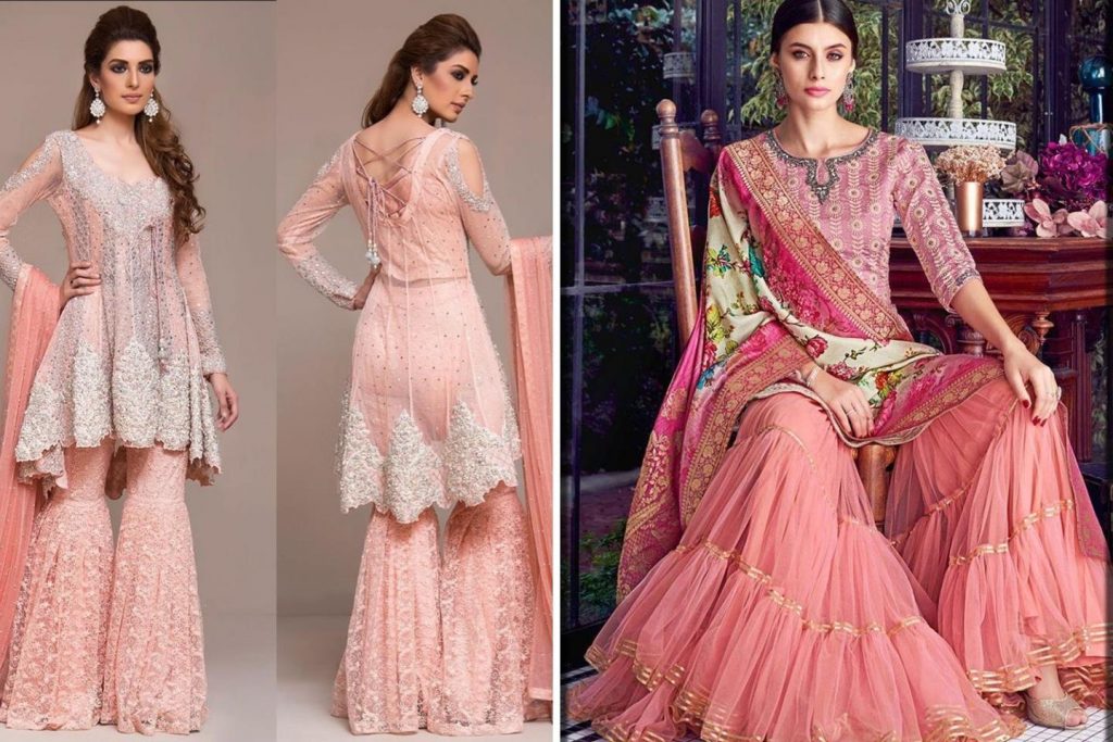 Buy PINKKART Pakistani Bollywood Muslim women Sharara Garara Net Suit Hijab  Dress 5660 at Amazon.in