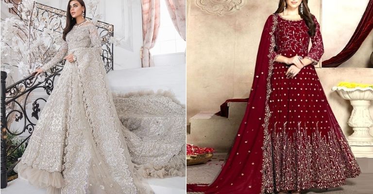 Pakistani Fashion Styles for Bridal Maxi Dress