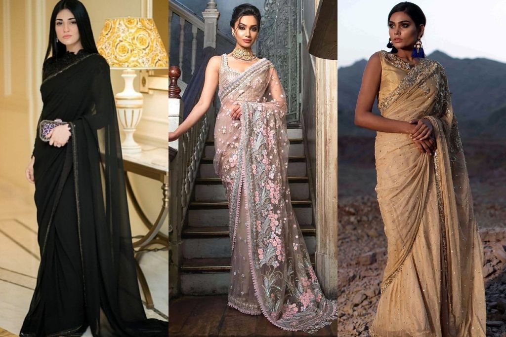 Fully covered sarees on Pinterest